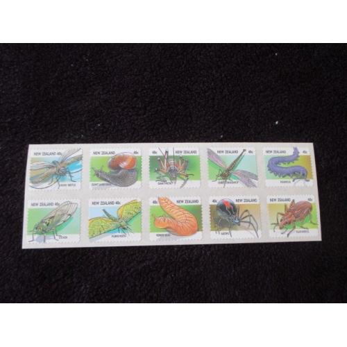 1997 Creepy Crawlies Self Adhesive sheetlet Ten 40 cents stamps MINT