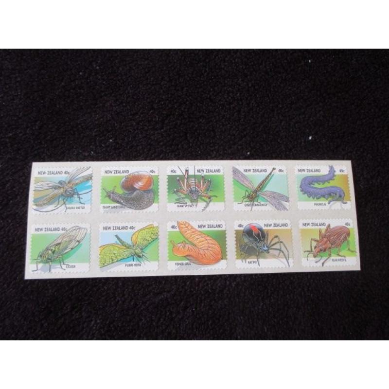 1997 Creepy Crawlies Self Adhesive sheetlet Ten 40 cents stamps MINT